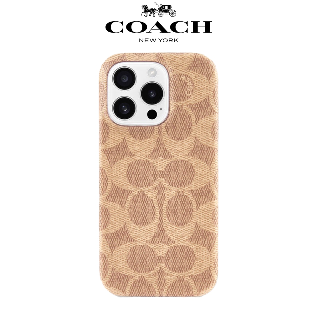 【COACH】iPhone 16系列 精品手機殼 卡其經典大C