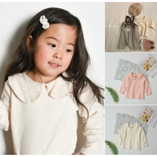 **Abu kids**【SY23540】秋冬現貨~韓系翻領女寶T epk女童長袖上衣12m~110cm