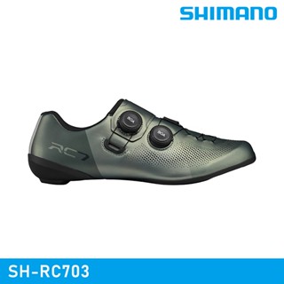 SHIMANO 男 SPD-SL自行車卡鞋 SH-RC703｜灰綠色 (EU38~50) 寬楦版