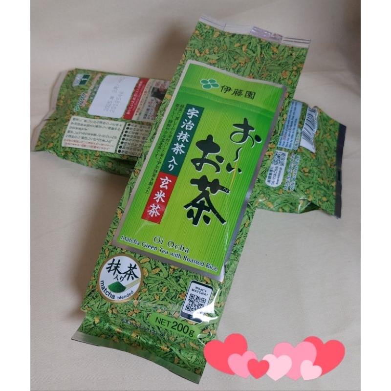 ●家用版-伊藤園～玄米茶茶葉 $190 200克 *添加宇治抹茶 ■冷沖熱泡都可以