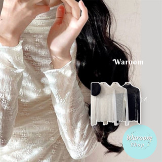 Waroom|高雄現貨 早秋🪻內搭神器薄款蕾絲堆堆領打底衫 女裝 半高領 長袖上衣 木耳邊 透膚上衣 疊穿 6882
