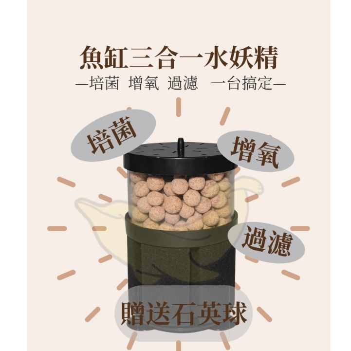香蕉魚小舖 魚缸三合一水妖精 水妖精 過濾 氣泵 打氣 水族 濾材 過濾器 氣動過濾 吸便器 低水位過濾 魚缸過濾 培菌