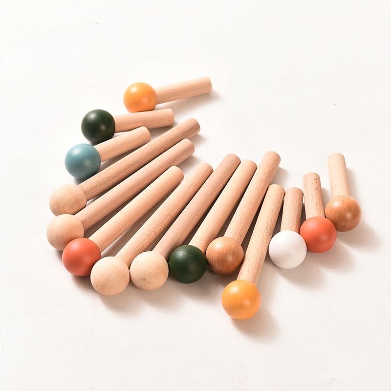 🌟桃園出貨🌟新品限时优惠 15mm 彩色實木洞洞板配件 多巴胺掛勾 洞洞板置物架 火柴棍 小木棍 圓木棒6
