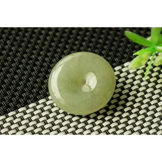 N282墜子❀翡翠玉A貨冰潤黃綠平安扣墜子吊墜掛件玉佩【緬甸玉翠軒】玉首飾品 男女老少