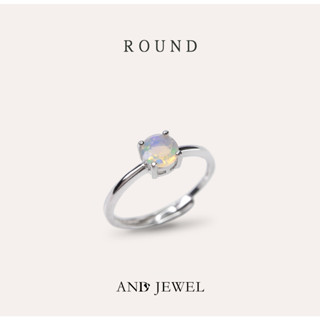 [AND] 蛋白石 多色 圓形 4mm 戒指 經典系列 Round 天然寶石 珠寶銀飾 安的珠寶