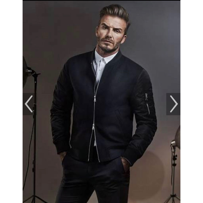 David Beckham H&amp;M 聯名 貝克漢 聯名 外套 空軍 騎士 棒球 外套 口袋 飛行 夾克 冬天