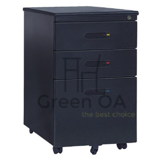 【Green OA】👉工廠直營直送👈三層活動櫃/鋼製公文櫃 (台灣製)-辦公家具/活動櫃/置物櫃-『活動櫃(高)黑色』
