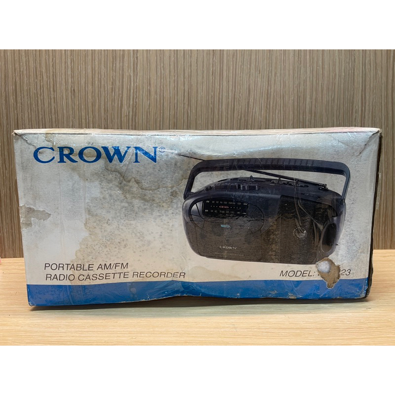 CROWN 手提收錄音機PW-123 （能過電無法使用有瑕疵）卡式錄音帶機 拍戲道具 造型擺飾 零件機（請看功能敘述）
