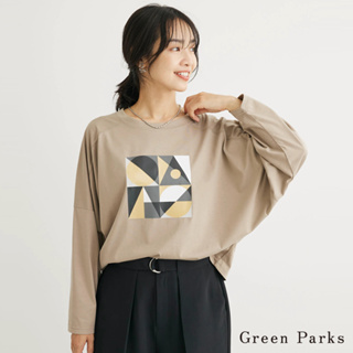 Green Parks 幾何印花落肩蝙蝠袖T恤(6P33L1C0500)