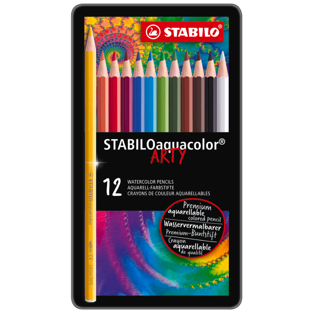 【STABILO思筆樂】AquaColor ARTY水彩樂水溶性色鉛筆 12/24/36 套組 贈原廠療癒畫冊 成人紓壓