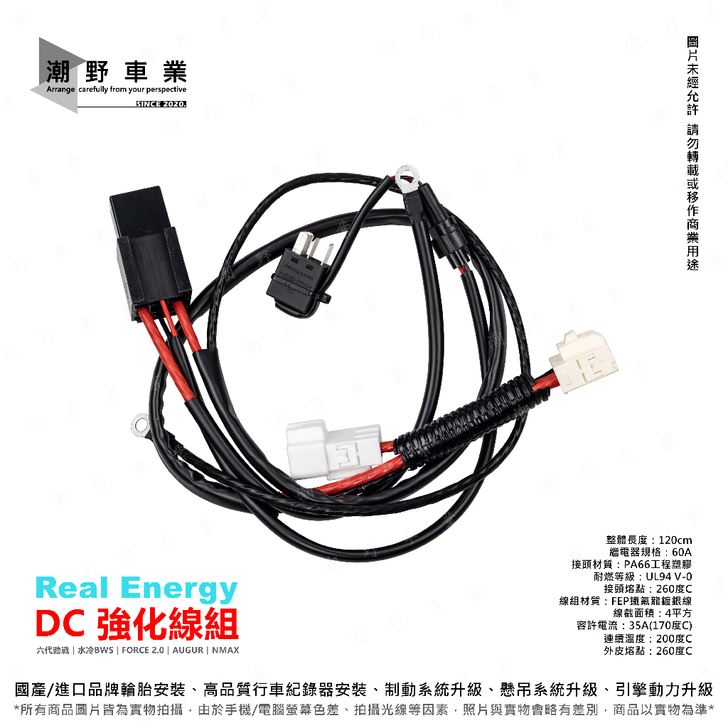 台中潮野車業 Real Energy DC 強化線組 六代勁戰 水冷BWS FORCE 2.0 NMAX AEROX