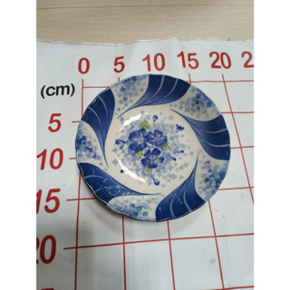 【銓芳家具】早期 日本製 日隆瓷器 手繪藍色花圓盤 JAPAN 日本碗盤 陶瓷盤 釉下彩餐具 日製瓷盤 1120909