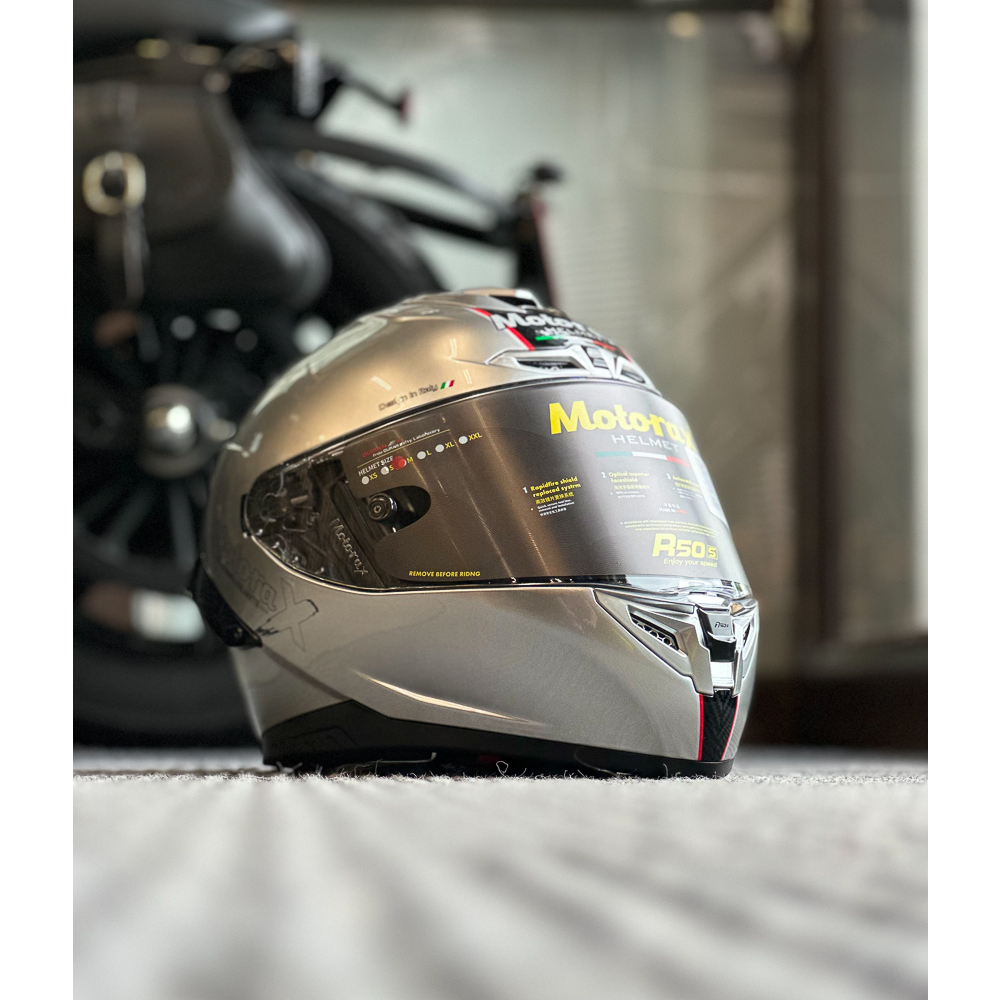 《鐵釘子IRON NAIL》Motorax 摩雷士R50S全罩安全帽極光二代 AURORA 極光銀