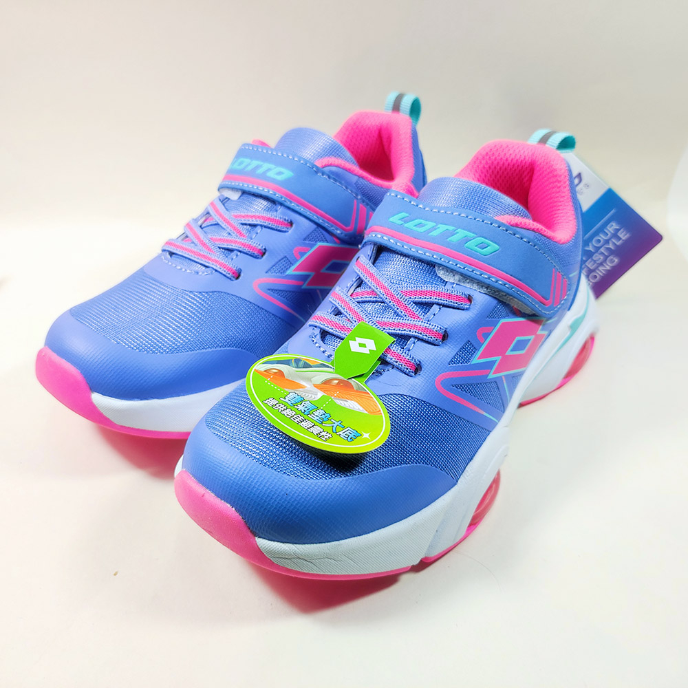 LOTTO 氣墊童鞋 輕量雙氣墊跑鞋 兒童運動鞋  粉紫-LT2AKR6317
