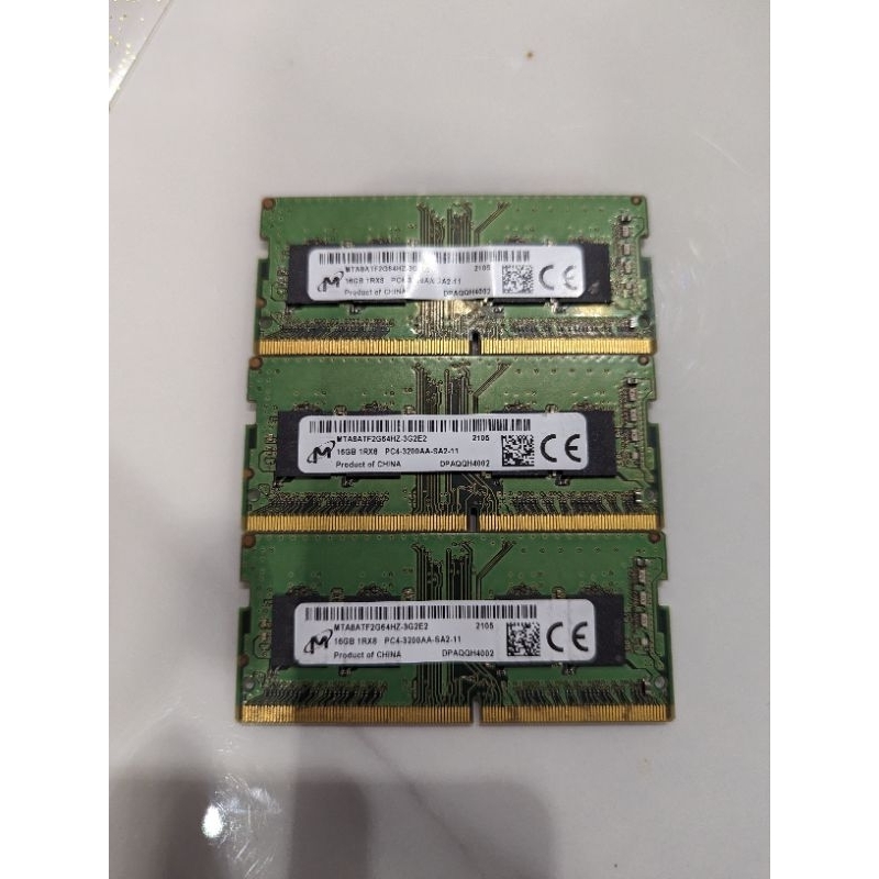 美光 Micron DDR4 3200 16G 筆電用 記憶體 裸裝 全新