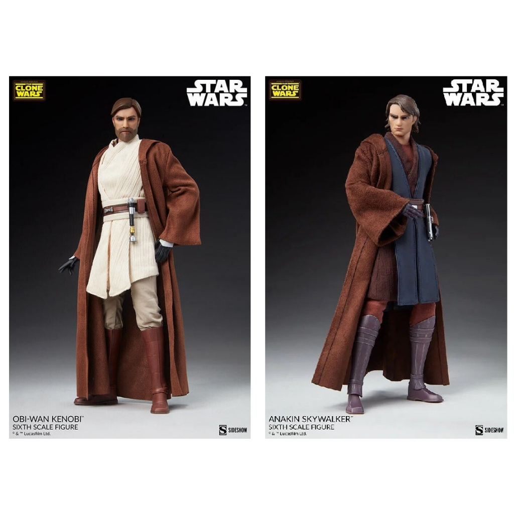 O咩咩Q全新 Sideshow 星際大戰 複製人之戰 動畫版 歐比王 Obi-Wan / 安納金 Anakin