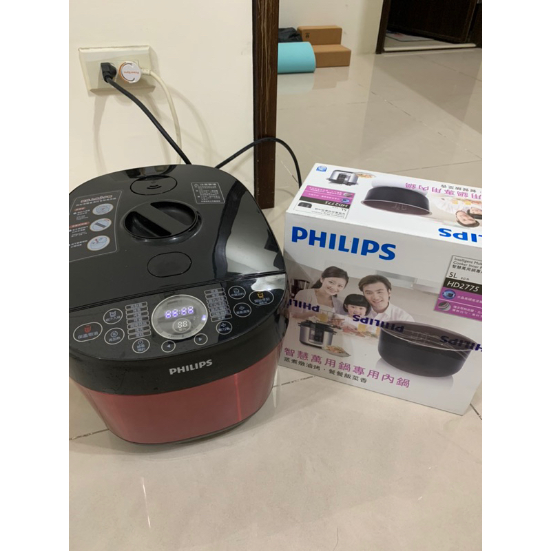 二手）Philips飛利浦雙重溫控智慧萬用鍋 HD2143  紅小萬 附贈一個全新的內鍋