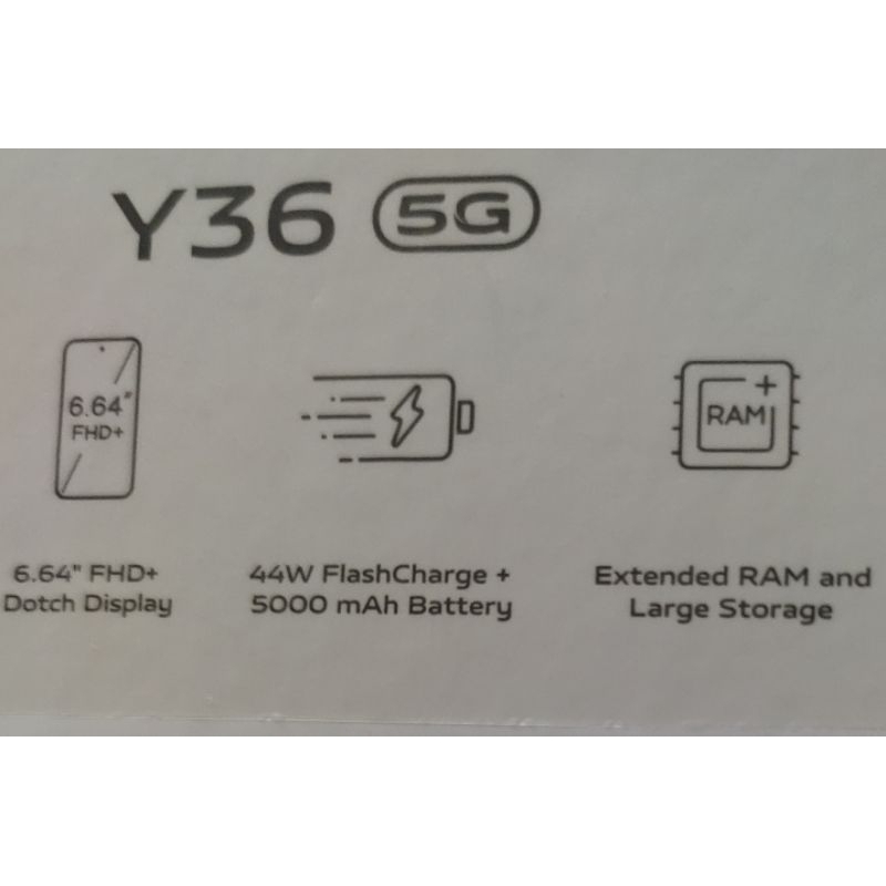 維沃 VIVO Y36 大電量 指紋解鎖 雙鏡頭 新款5G機種 黑色 256g 原廠保固中