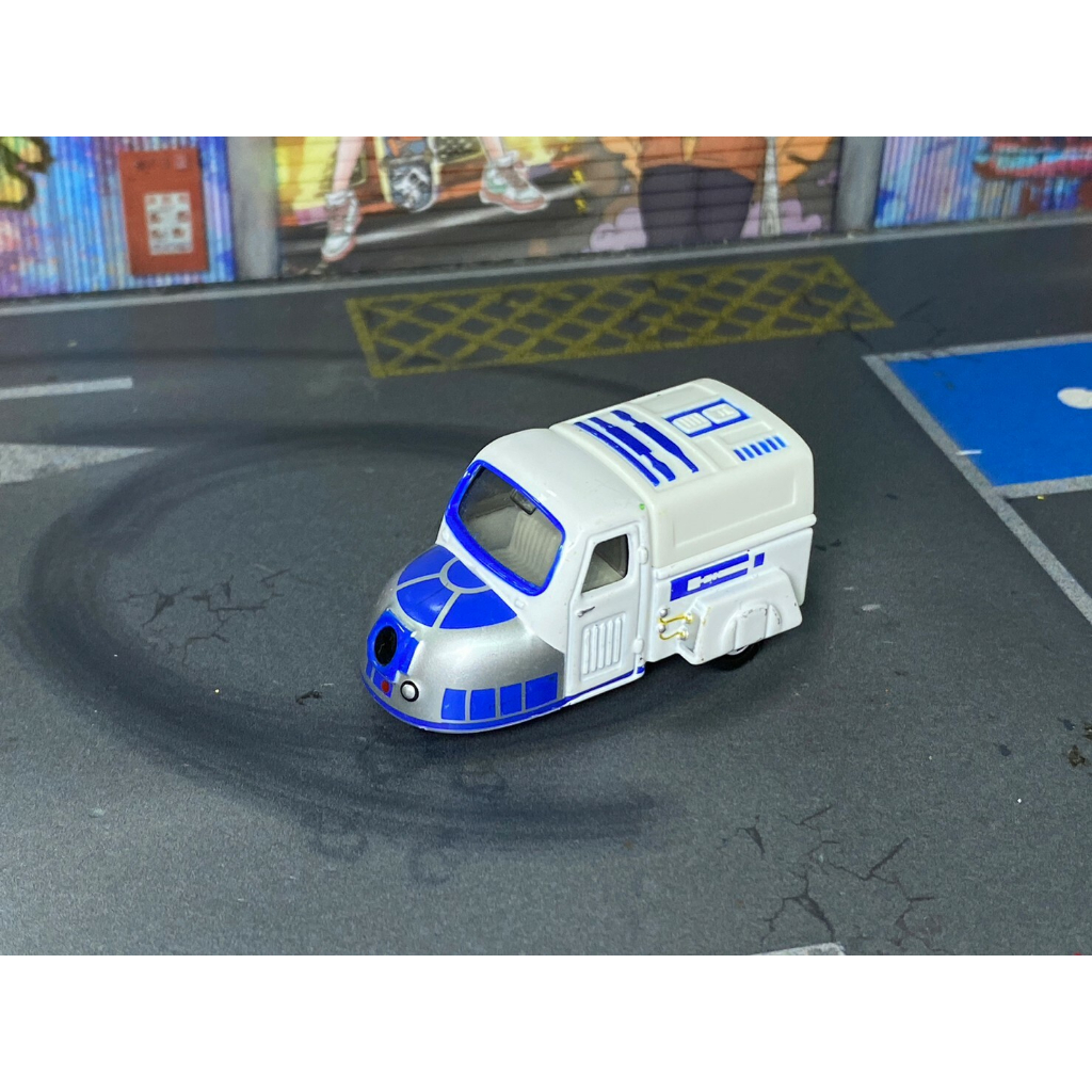 TOMICA-A02-無盒戰損-星際大戰R2D2-小機車白