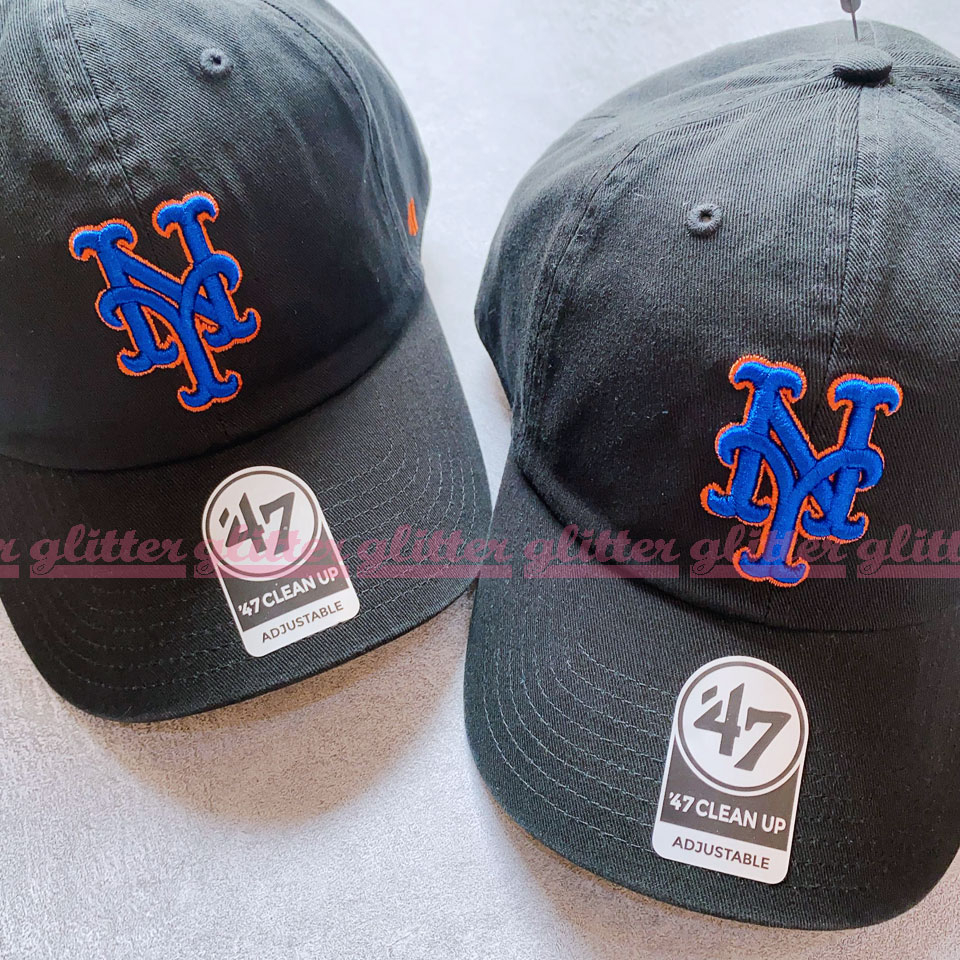 glitter。47Brand 47 MLB New York Mets 紐約 大都會隊 黑色 老帽 棒球帽