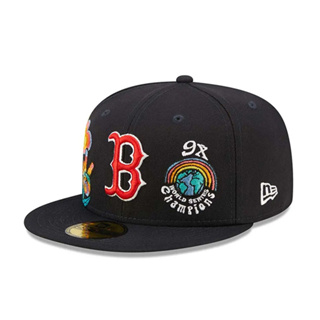 【NEW ERA】MLB 愛與和平 波士頓 紅襪 丈青色 59FIFTY 棒球帽 街頭【ANGEL NEW ERA】