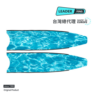 可分期【IDiver海怪水下】LEADERFINS碳纖維蛙鞋板 - 碳纖藍波｜自由潛水 彩繪 國際品牌 自潛 現貨