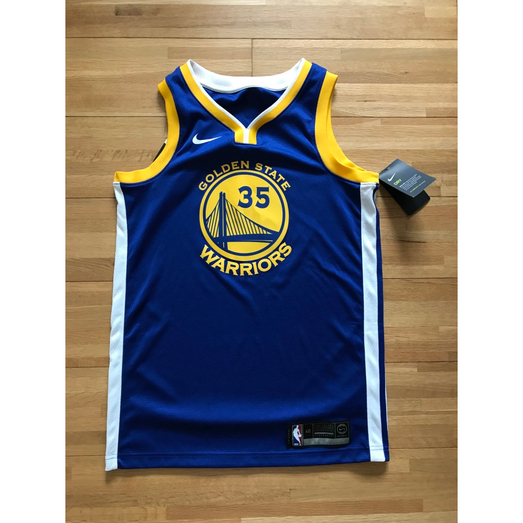 【Durant #35 勇士客場藍 S-XL號】NIKE 台灣公司貨 熱轉印 全新含吊牌 NBA球衣