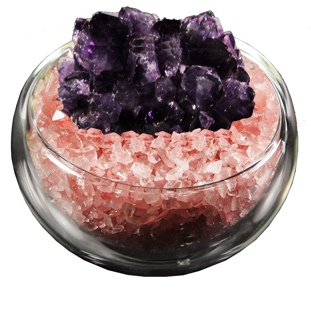 【A1寶石】日本頂級天然紫水晶花 粉水晶聚寶盆 招財轉運居家風水必備