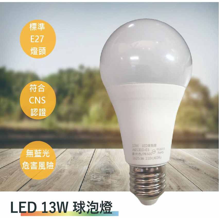 壯格 LED13W 球泡燈(全電壓-台灣製造-滿1500元以上送LED燈泡)