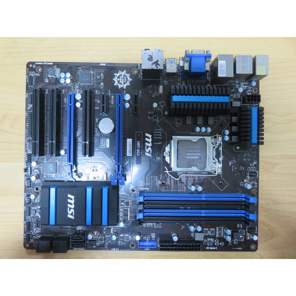 A.1150主機板-MSI H87M-G43 DDR3雙通道 第四代i3/i5/i7 PCIe3.0 DVI直購價640