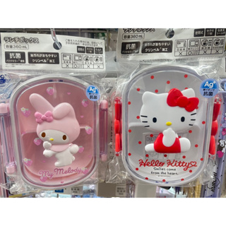 日本 三麗鷗 樹脂浮雕雙透明雙扣便當盒 360ml Ag+ Kitty 美樂蒂 多啦A夢