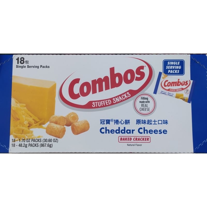 Combos 冠寶 捲心餅 原味起士 1盒/48.2g × 18包
