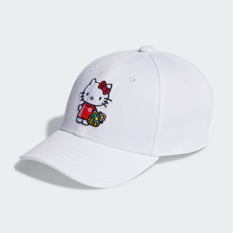 DY• ADIDAS OG X HELLO KITTY CAP 帽子 白色 凱蒂貓 聯名 刺繡 可調 女 II3356