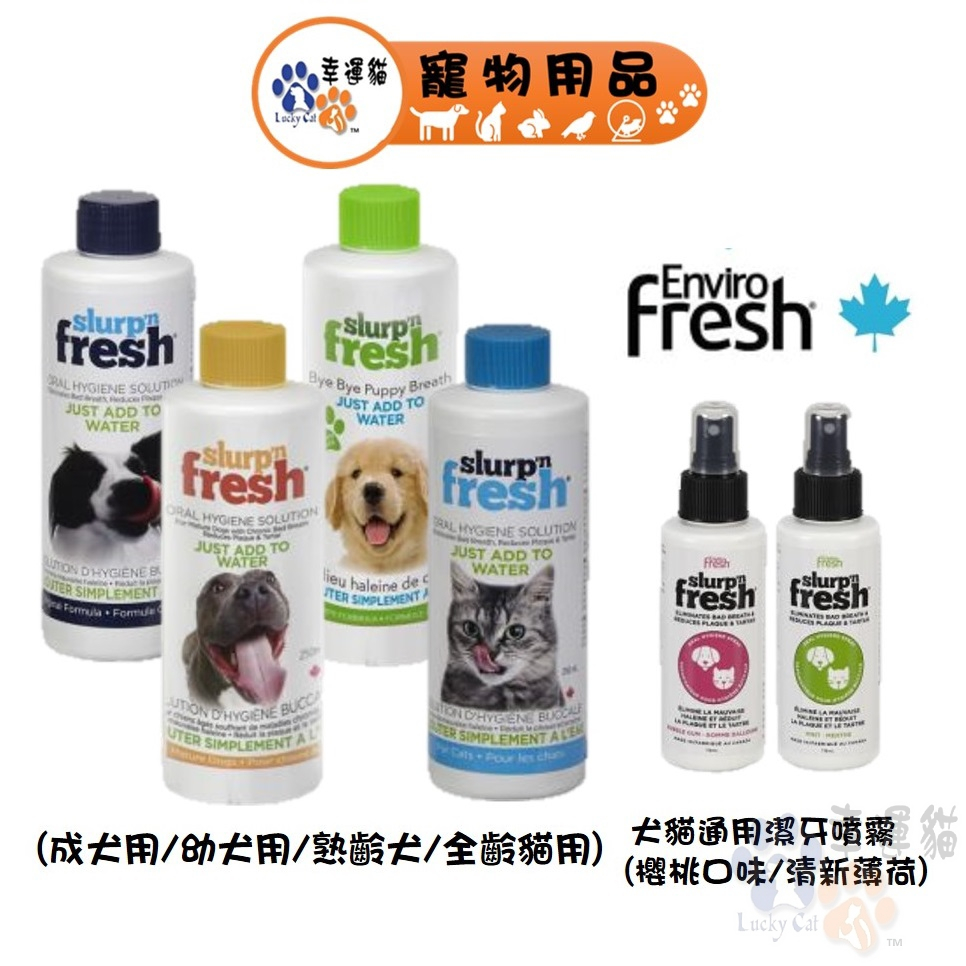加拿大 Enviro Fresh 犬用潔牙水 噴霧 (成犬用/幼犬用/熟齡犬用/全齡貓用 ) 250ml 【幸運貓】