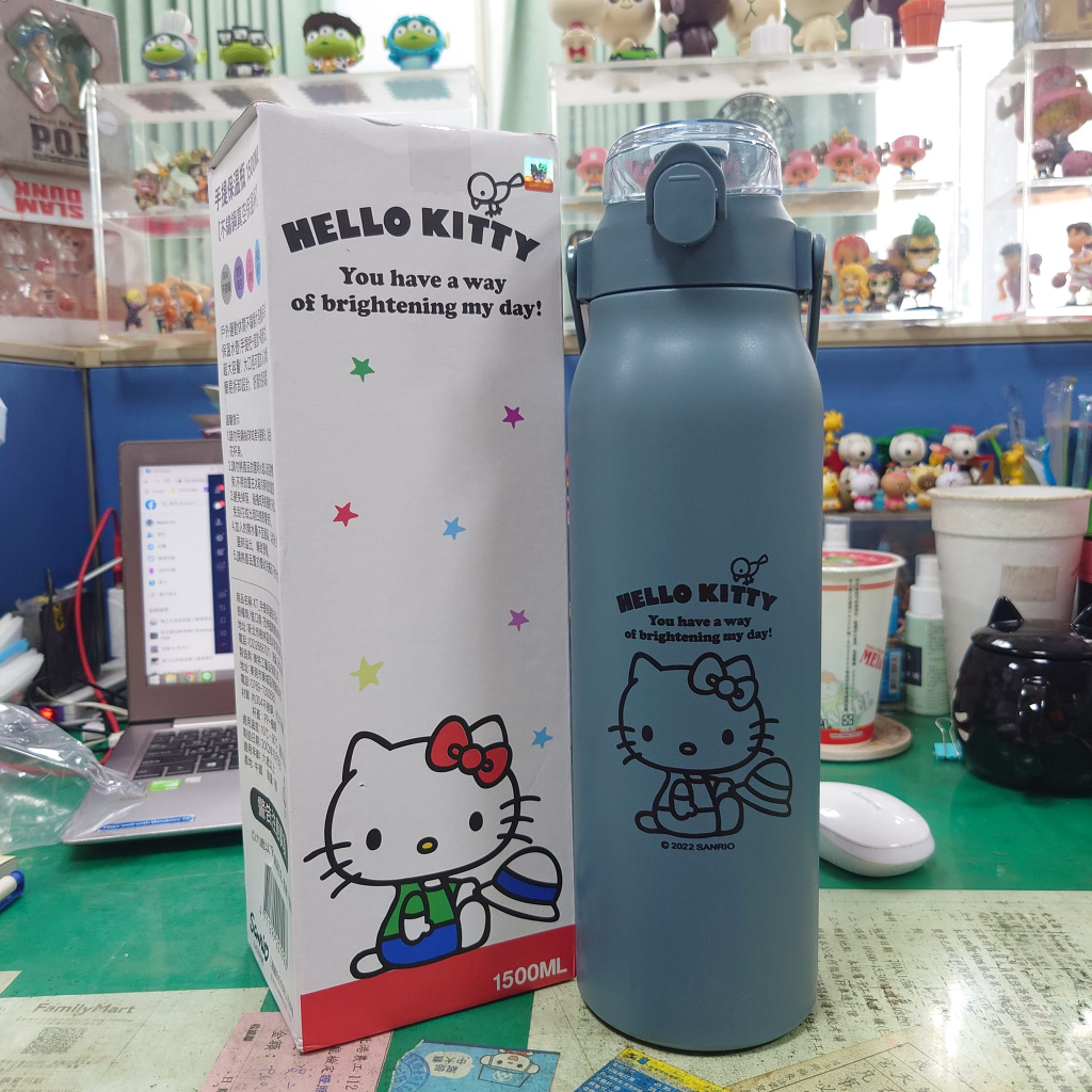 HELLOKITTY 手提保溫瓶 1500ML 304不銹鋼 真空保溫瓶（手提把/直飲）