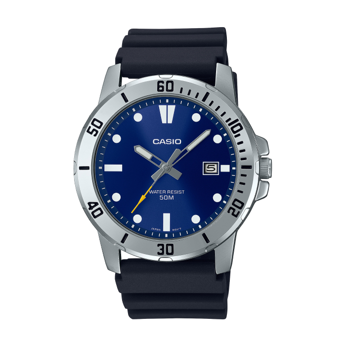 【CASIO 卡西歐】大錶徑簡約時尚日期休閒腕錶-深海藍/MTP-VD01-2EV/台灣總代理公司貨享一年保固
