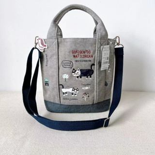 【Miioi麋貳屋】日本刺繡爬貓單肩包斜挎包手提包手拎包逛街購物通勤包