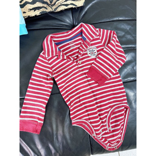 Carters 條紋polo包屁衣