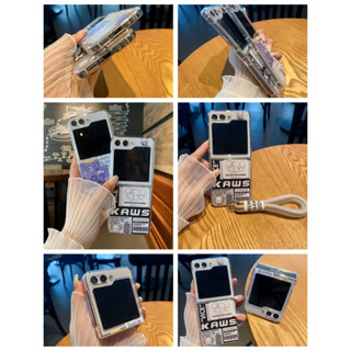 三星 Z Flip5 6摺疊機手機殼 潮酷 KAWS芝麻街 Samsung Zflip3 flip4 翻蓋保護殼 防摔殼