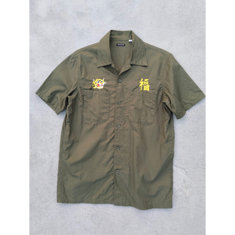 #FREAK’S STORE 軍綠色福虎襯衫 / 刺繡 / 和柄 / 二戰 / 美軍
