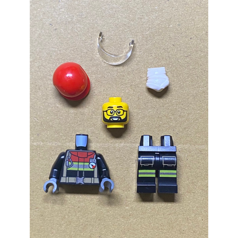 LEGO 樂高 人偶 紅頭盔 男 消防員  城市 City 60371