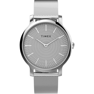 【TIMEX】天美時 風格系列 34毫米超薄米蘭帶優雅手錶 (銀TXTW2V92900)