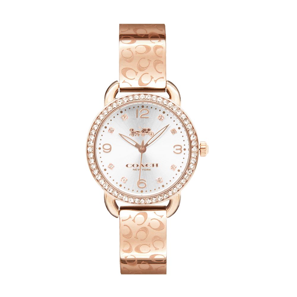 COACH | C字LOGO錶帶造型設計腕錶/女錶 - 玫瑰金CO14502355