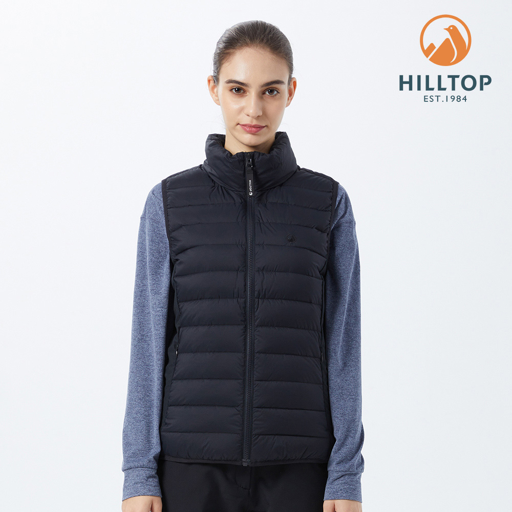 【HILLTOP山頂鳥】Polartec®  女款保暖蓄熱羽絨背心 黑｜PF25XFH1ECAA