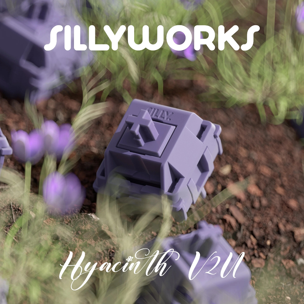 鍵鬥士丨Sillyworks風信子軸V2U 新款紫色軸心風信子V2 細總 hifi麻將音 機械鍵盤軸體 廠潤 鍵軸