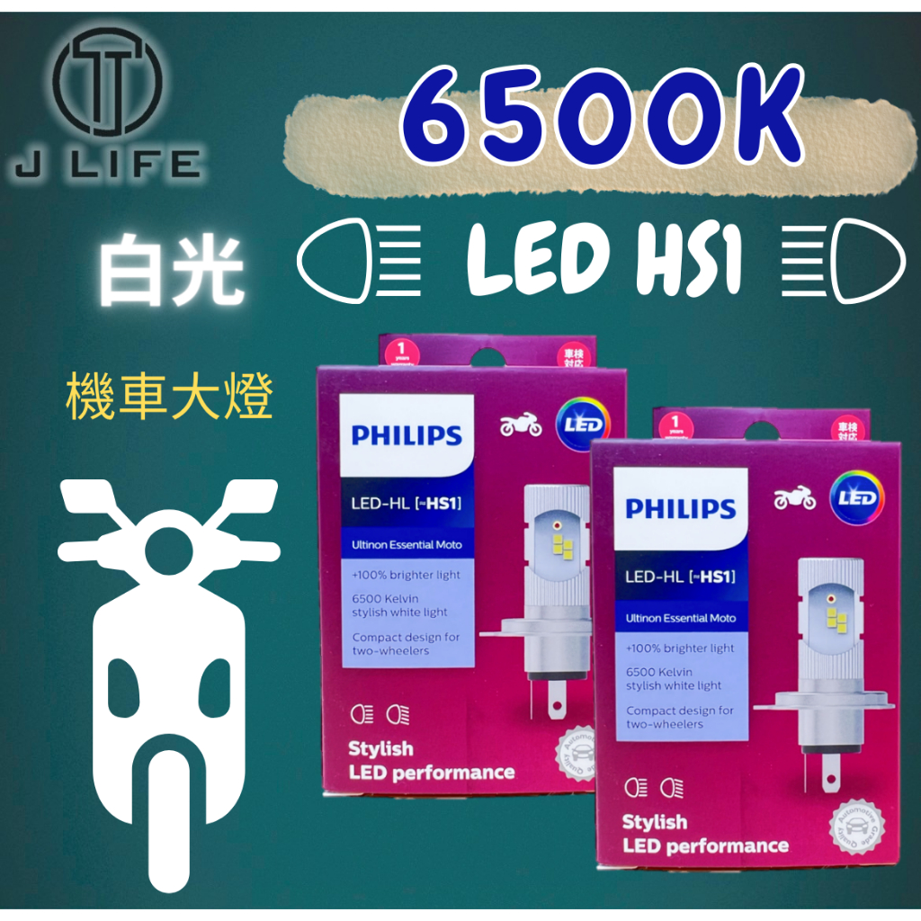 【現貨】快速出貨 PHILIPS LED 6500K 白光 HS1 機車大燈