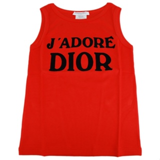 Dior字母LOGO字母LOGO棉混萊卡背心(女款/紅)