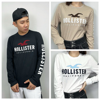 【New START精品服飾-員林】Hollister 海鷗 電繡貼布大Logo 薄長袖 薄長T 長袖上衣 長袖t恤