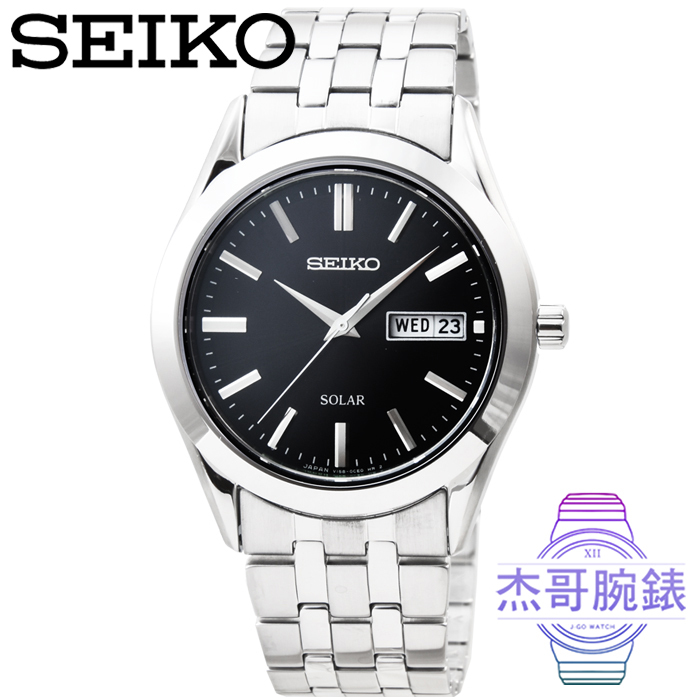 【杰哥腕錶】SEIKO 精工 SPIRIT 太陽能簡約時尚男錶-黑 / SBPX083