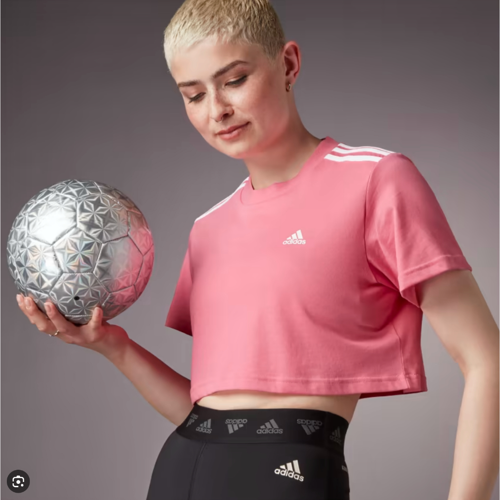 【二手】adidas training 粉色短版上衣T恤